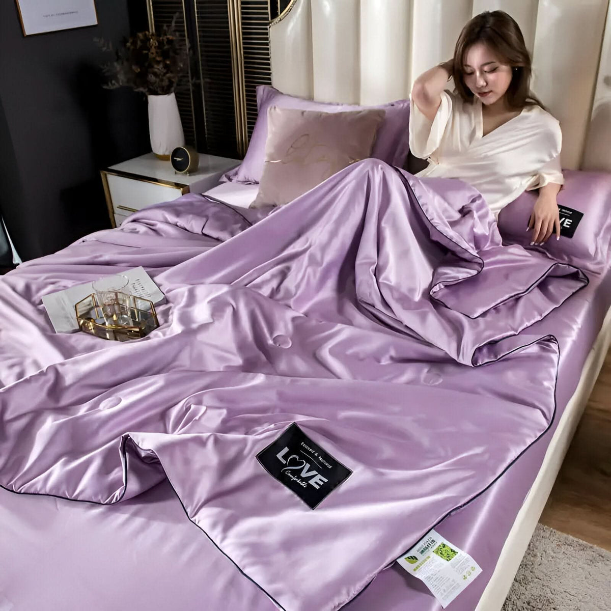 Bedding Set Satin Silk Hypoallergenic & Machine Washable