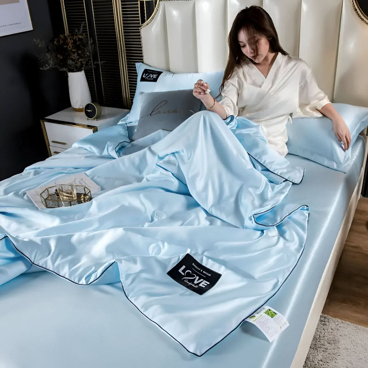 Bedding Set Satin Silk Hypoallergenic & Machine Washable