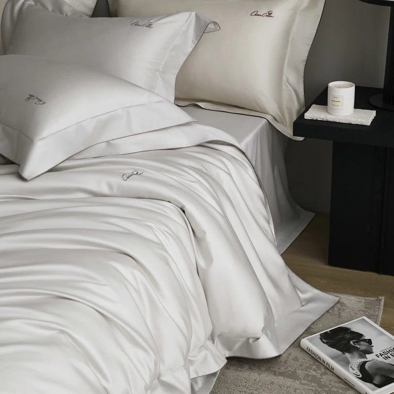 Bedding Set Satin Silky Smooth Hidden Zipper
