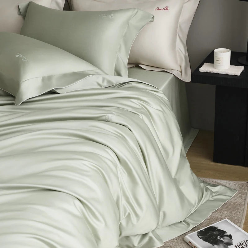 Bedding Set Satin Silky Smooth Hidden Zipper