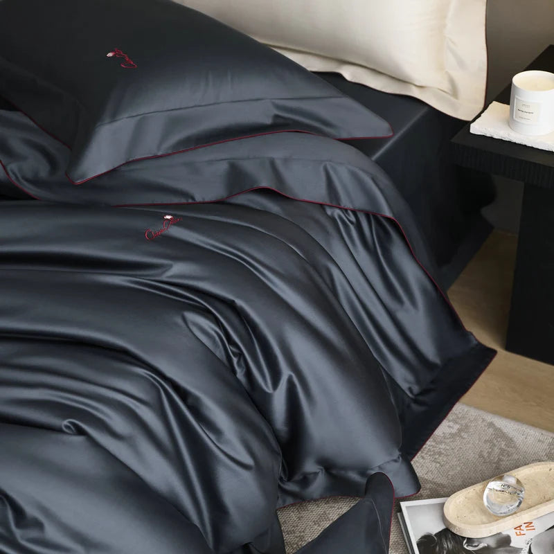 Bedding Set Satin Silky Smooth Hidden Zipper