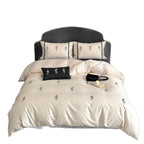 Bedding Set Satin Temperature-Regulating Floral Embroidery