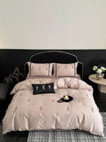 Bedding Set Satin Temperature-Regulating Floral Embroidery