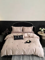 Bedding Set Satin Temperature-Regulating Floral Embroidery