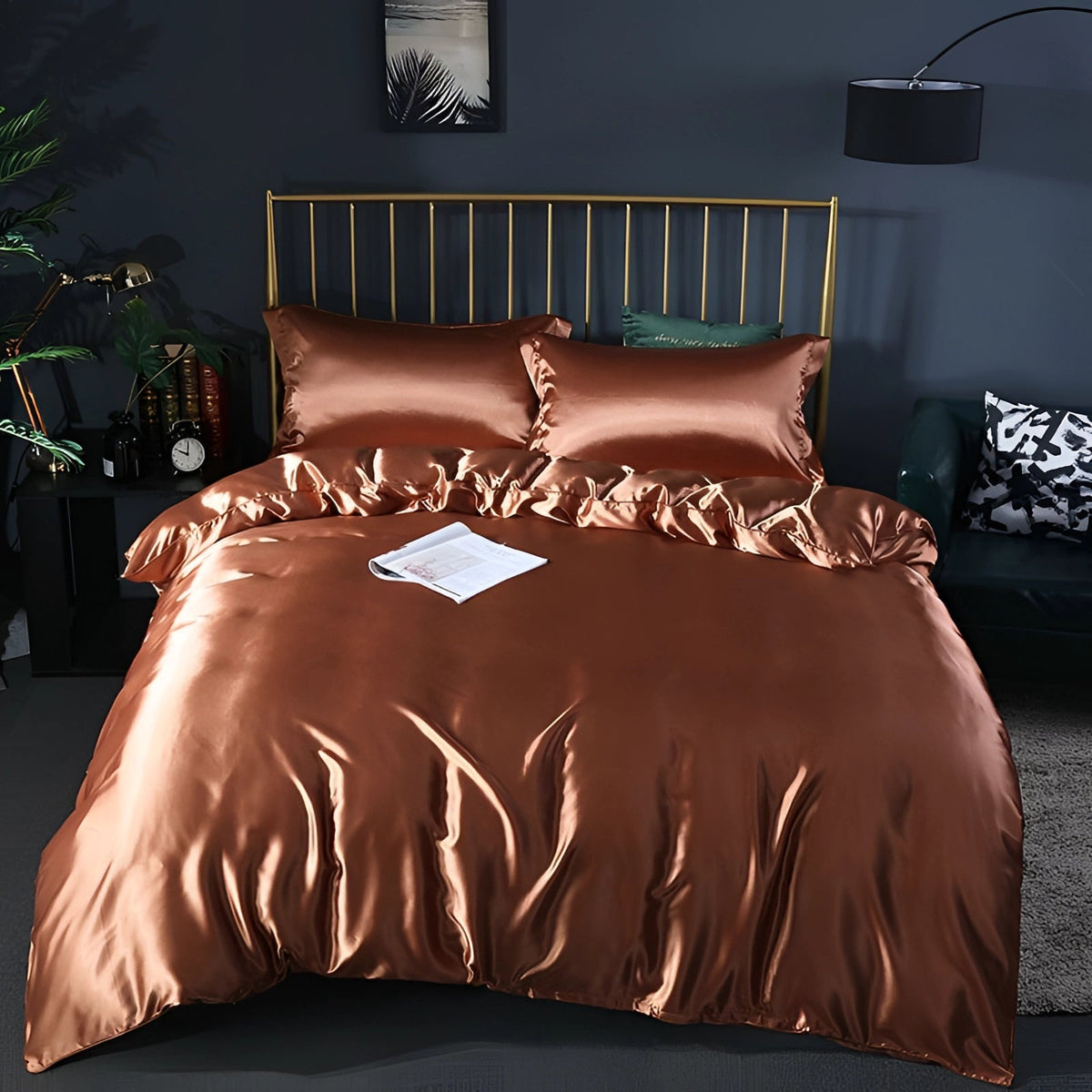 Bedding Set Silk Hypoallergenic & Thermal-Regulating 4-Piece Fitted