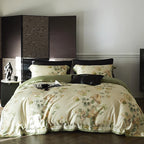 Bedding Set Silky Cotton Satin & Botanical Print
