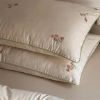 Bedding Set Silky-Matte Cotton Satin Floral Embroidery