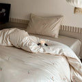 Bedding Set Silky-Matte Cotton Satin Floral Embroidery