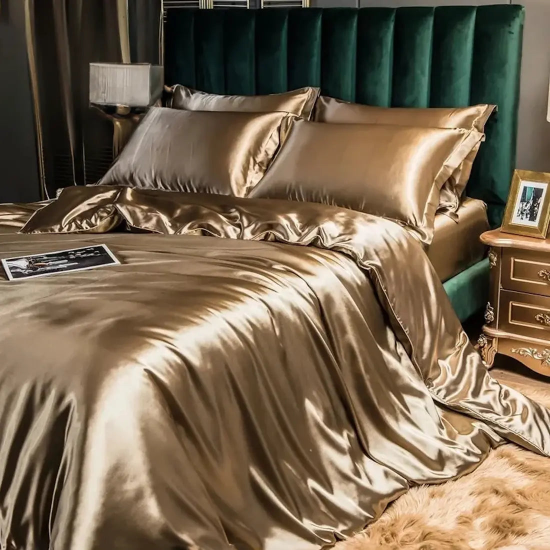 Bedding Set Silky-Smooth Faux Silk Breathable & Wrinkle-Resistant