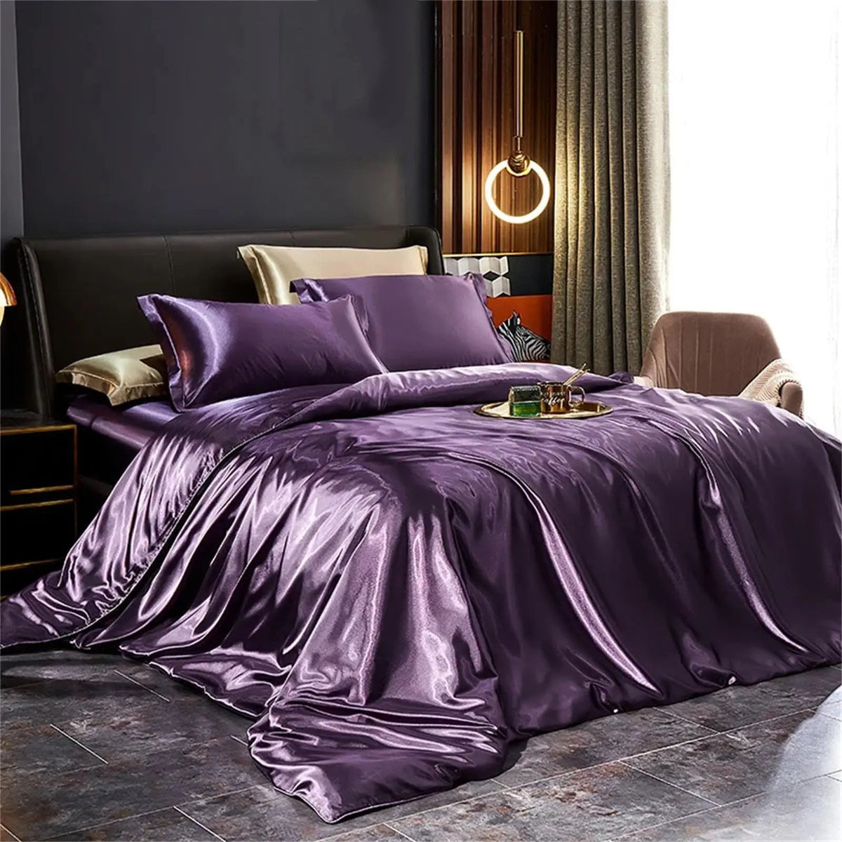 Bedding Set Silky-Smooth Faux Silk Breathable & Wrinkle-Resistant