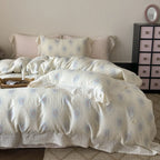 Bedding Set Soft Breathable Cotton Floral Lace Ruffle