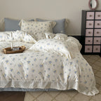 Bedding Set Soft Breathable Cotton Floral Lace Ruffle