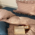 Bedding Set Soft Cotton Floral Ruffle Concealed Zipper