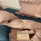 Bedding Set Soft Cotton Floral Ruffle Concealed Zipper