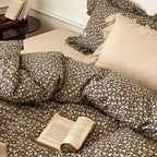 Bedding Set Soft Cotton Floral Ruffle Concealed Zipper