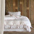 Bedding Set Soft Cotton Rose Embroidery & Ruffle Trim
