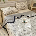 Bedding Set Soft Microfiber Floral Design Hidden Zipper