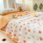 Bedding Set Soft Microfiber Floral Design Hidden Zipper