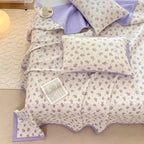 Bedding Set Soft Microfiber Floral Design Hidden Zipper