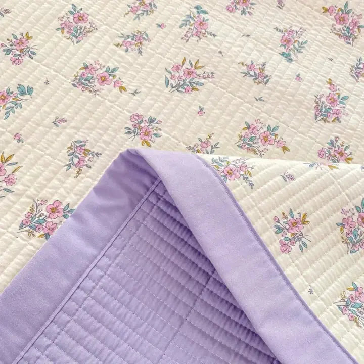 Bedding Set Soft Microfiber Floral Design Hidden Zipper