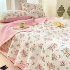 Bedding Set Soft Microfiber Floral Design Hidden Zipper