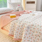 Bedding Set Soft Microfiber Floral Design Hidden Zipper