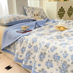 Bedding Set Soft Microfiber Floral Design Hidden Zipper