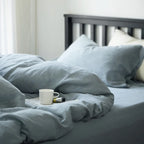 Bedding Set Stonewashed Linen-Cotton Elastic Fitted Sheet