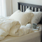 Bedding Set Stonewashed Linen-Cotton Elastic Fitted Sheet