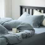 Bedding Set Stonewashed Linen-Cotton Elastic Fitted Sheet