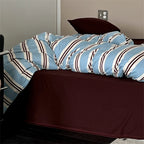 Bedding Set Striped Mako Cotton Breathable Concealed Zipper
