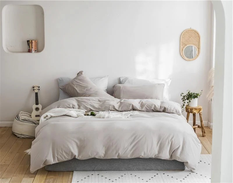 Bedding Set Temperature-Regulating Cotton Percale Wrinkle-Resistant