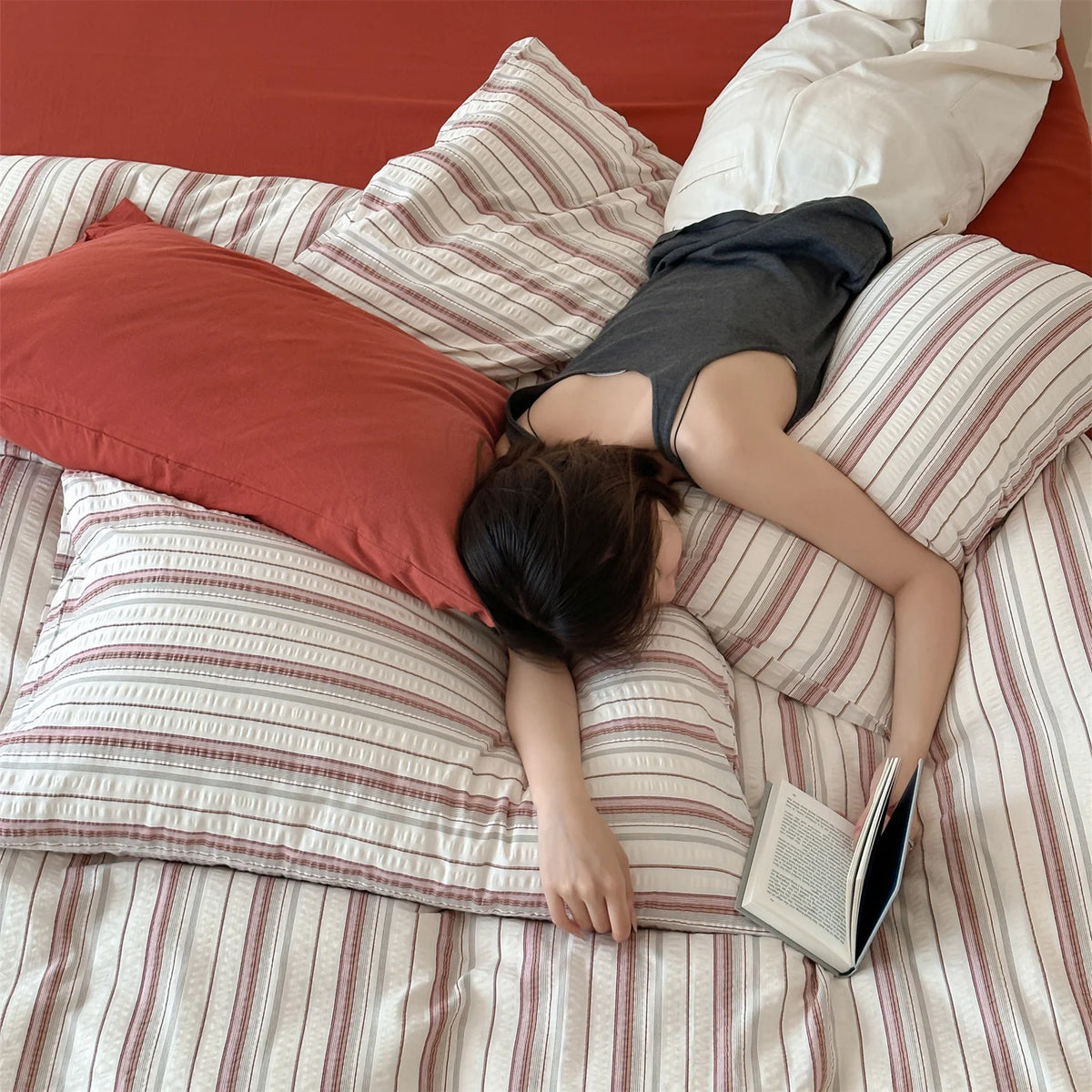 Bedding Set Temperature-Regulating Waffle Cotton Duvet & Pillowcases