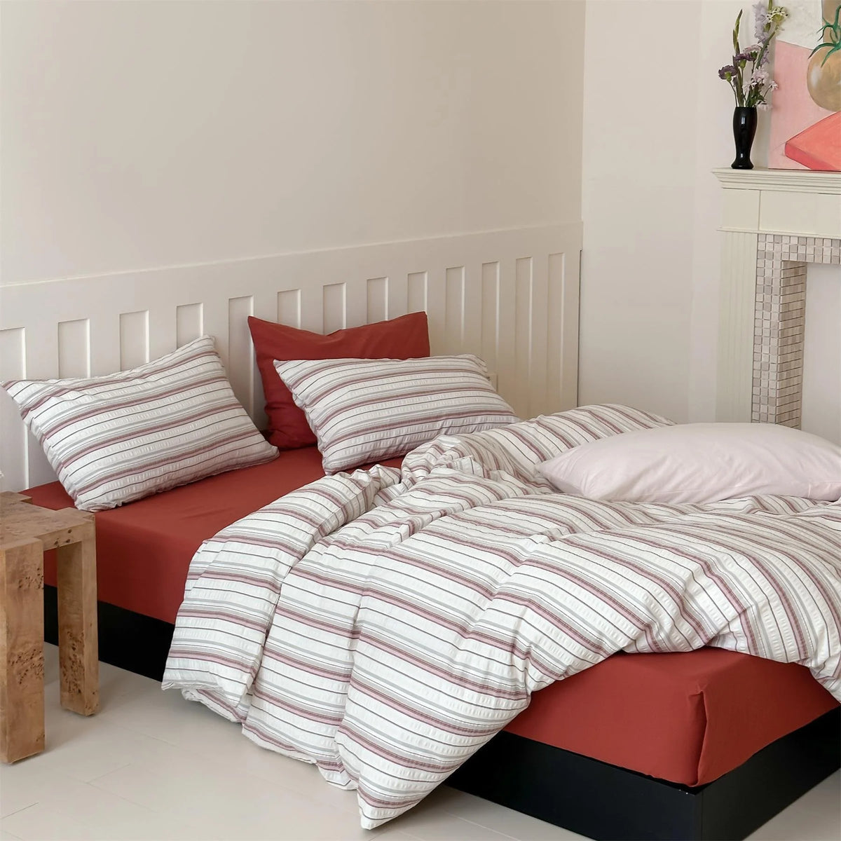 Bedding Set Temperature-Regulating Waffle Cotton Duvet & Pillowcases