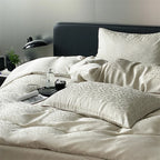 Bedding Set Tencel Satin Jacquard Leopard Pattern