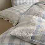 Bedding Set Washed Cotton Breathable Lace Trim
