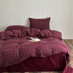 Bedding Set Washed Cotton Breathable Lace Trim