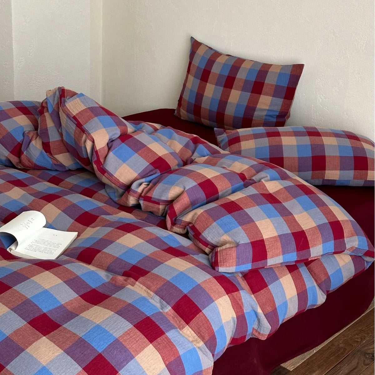 Bedding Set Washed Cotton Breathable Lace Trim