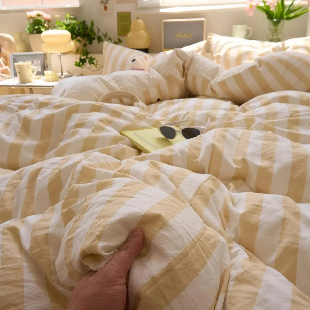 Bedding Set Washed Cotton Crepe Year-Round Breathable