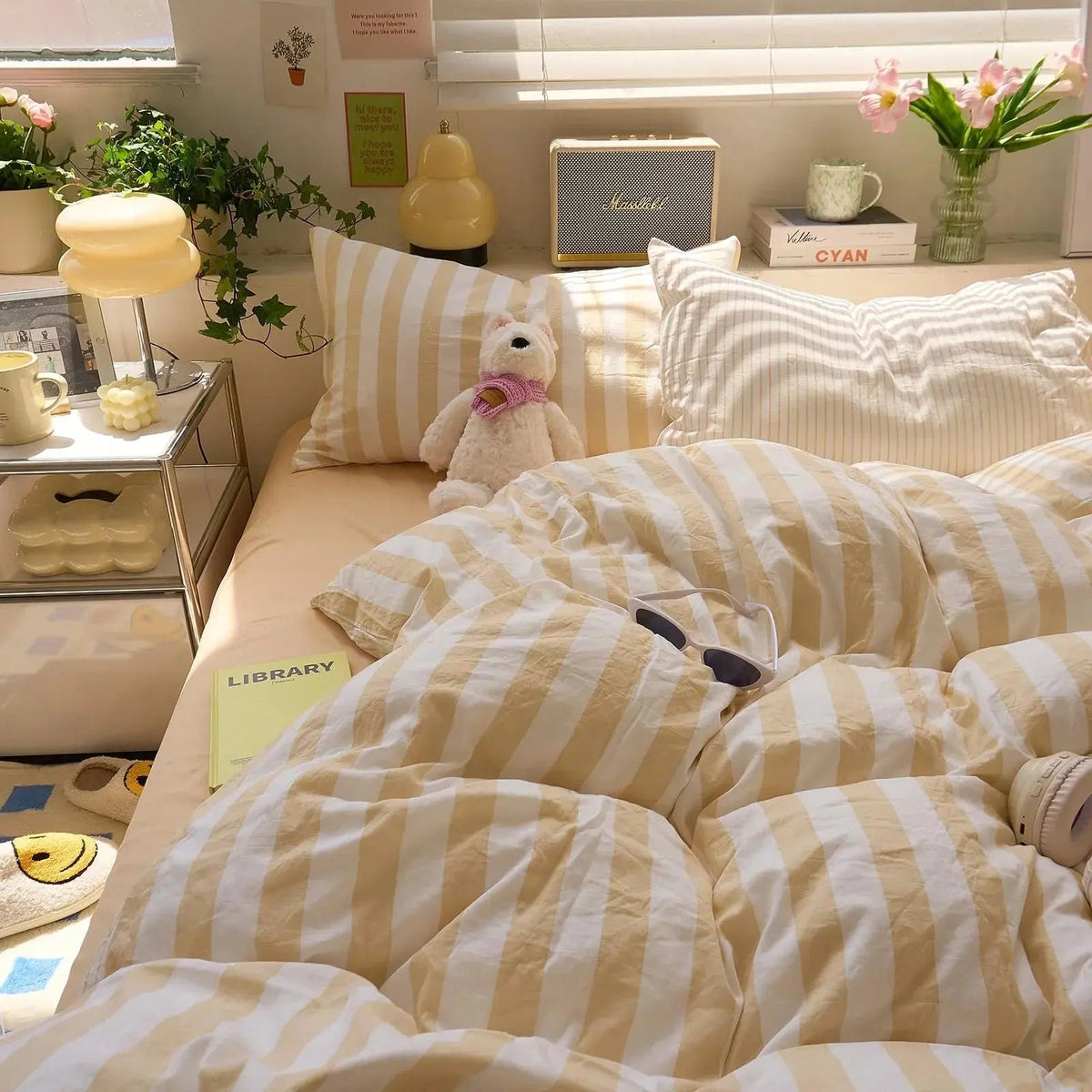Bedding Set Washed Cotton Crepe Year-Round Breathable