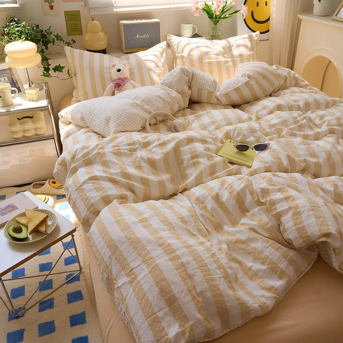 Bedding Set Washed Cotton Crepe Year-Round Breathable