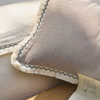 Bedding Set Washed Cotton-Linen Breathable Lace Trim