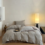Bedding Set Washed Cotton-Linen Subtle Leopard Print 4-Piece