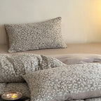 Bedding Set Washed Cotton-Linen Subtle Leopard Print 4-Piece