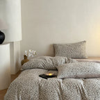Bedding Set Washed Cotton-Linen Subtle Leopard Print 4-Piece