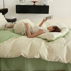 Bedding Set Wave-Textured Cotton Blend Breathable & Temperature-Regulating