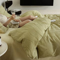 Bedding Set Wave-Textured Cotton Blend Breathable & Temperature-Regulating