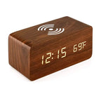 Bedroom Alarm Clock Wireless Charging Clap-On Display 3 Alarms