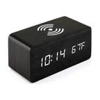 Bedroom Alarm Clock Wireless Charging Clap-On Display 3 Alarms