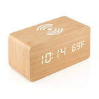 Bedroom Alarm Clock Wireless Charging Clap-On Display 3 Alarms